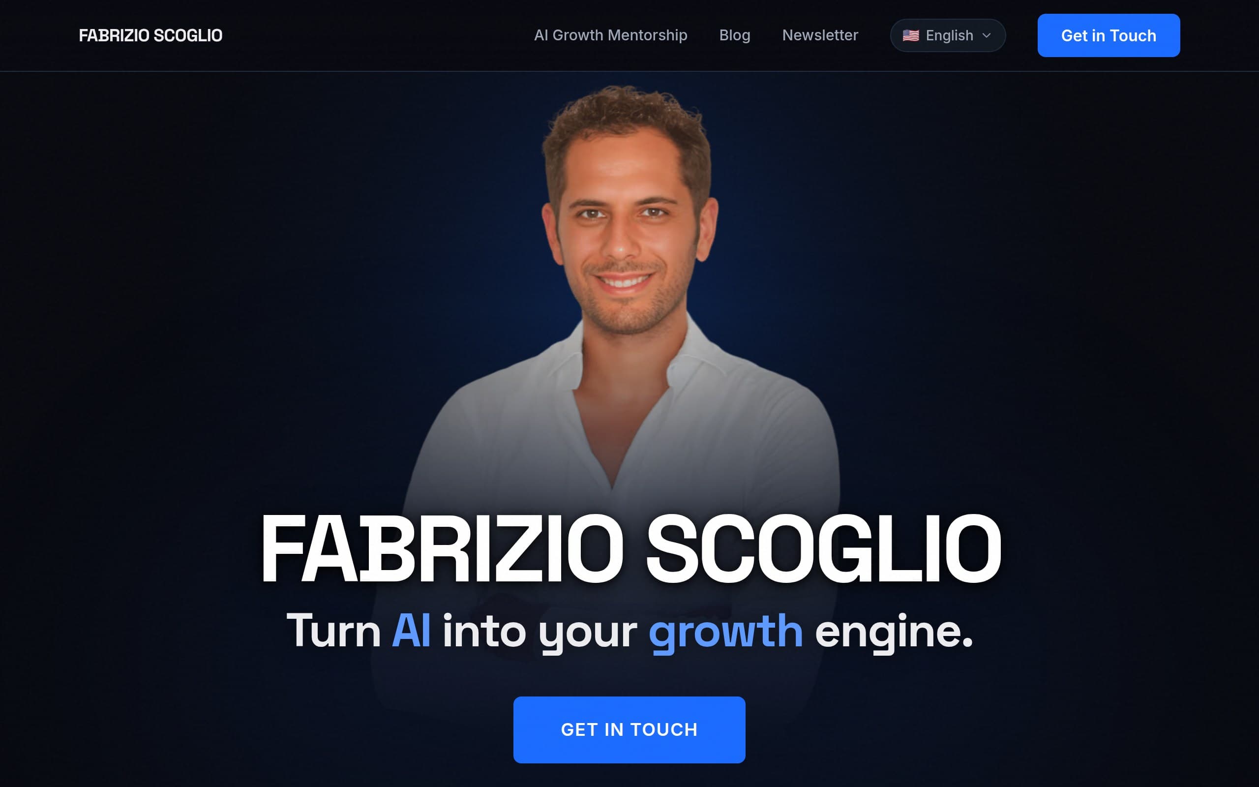 Screenshot of the Fabrizio Scoglio homepage